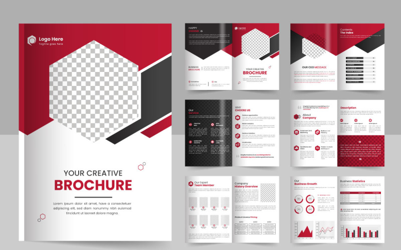 Mise en page de modèle modifiable de brochure d'entreprise, conception de mise en page de modèle de brochure, minimale