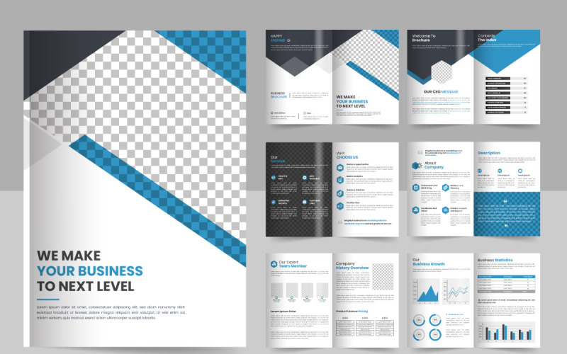 Mise en page du modèle modifiable de brochure d'entreprise, idée de conception de mise en page de modèle de brochure d'entreprise