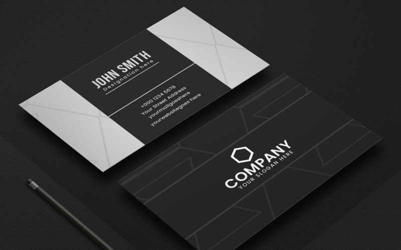 Black and White Creative Business Card Template Design