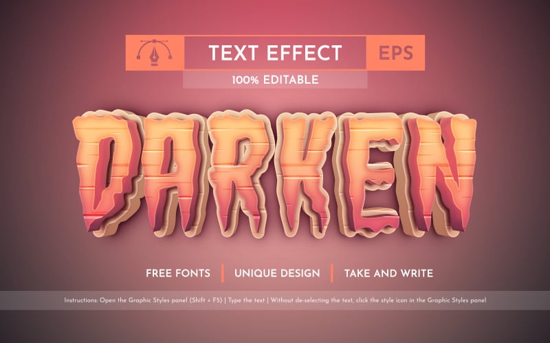 Dark night - Editable Text Effect, Font Style