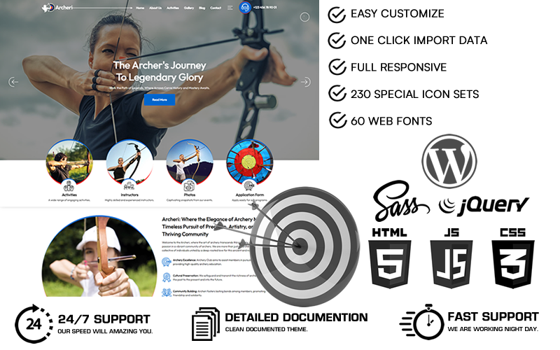 Archeri - Bågskytte WordPress-tema