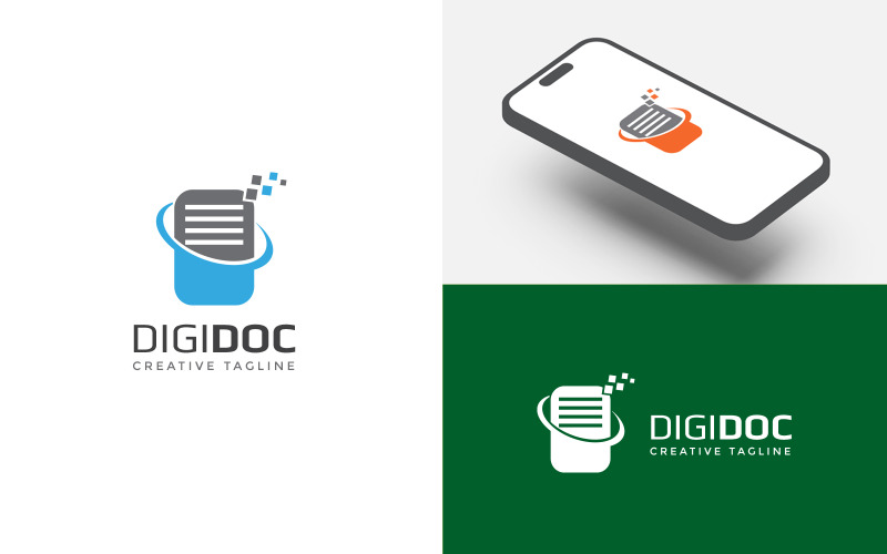 Digi Code Logo DIGI DOC logo Design Template #367264 - TemplateMonster