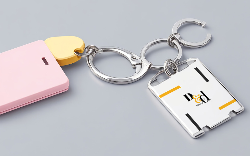 Mockup-sjabloon voor sleutelhangers #03