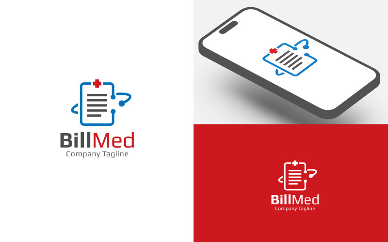 Modello di progettazione del logo medico Bill Med