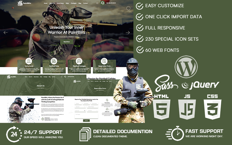 PaintBlitz - Tema de WordPress para paintball