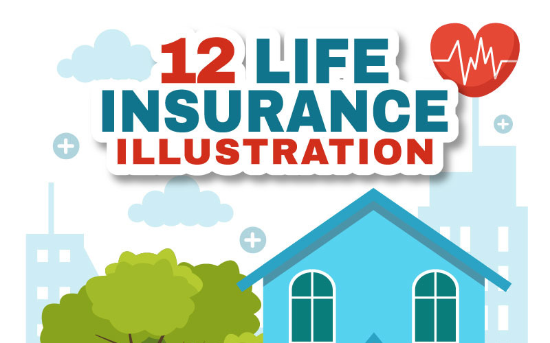12 Lebensversicherungs-Vektorillustration