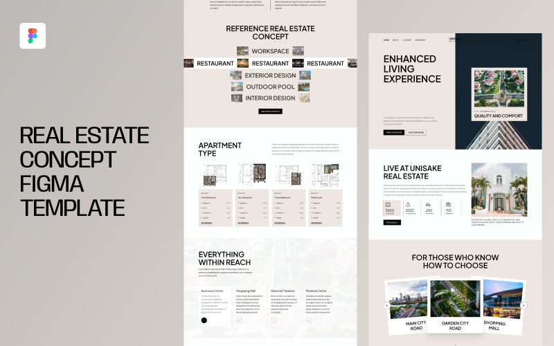 Plantilla Figma de concepto inmobiliario