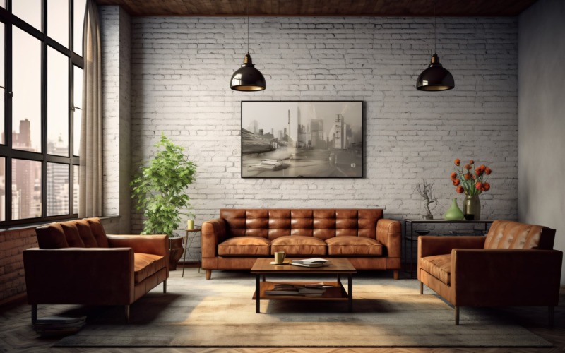 Italiaans chic boeiend woonkamerinterieur 332
