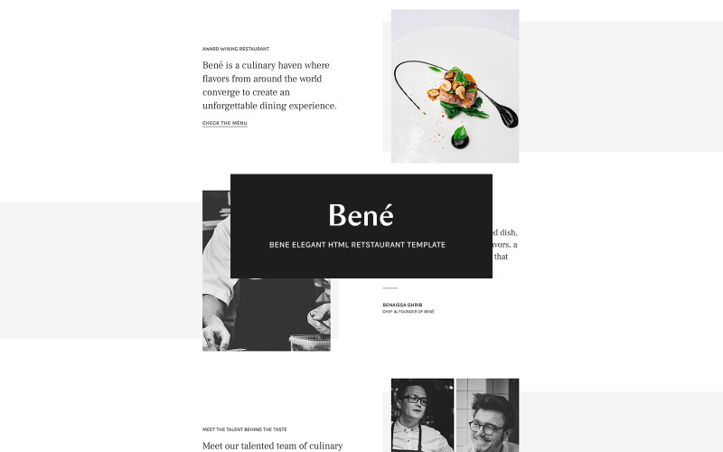 BENE - Šablona Html elegantní restaurace