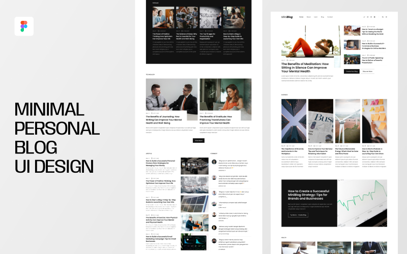 Diseño de interfaz de usuario de blog personal mínimo