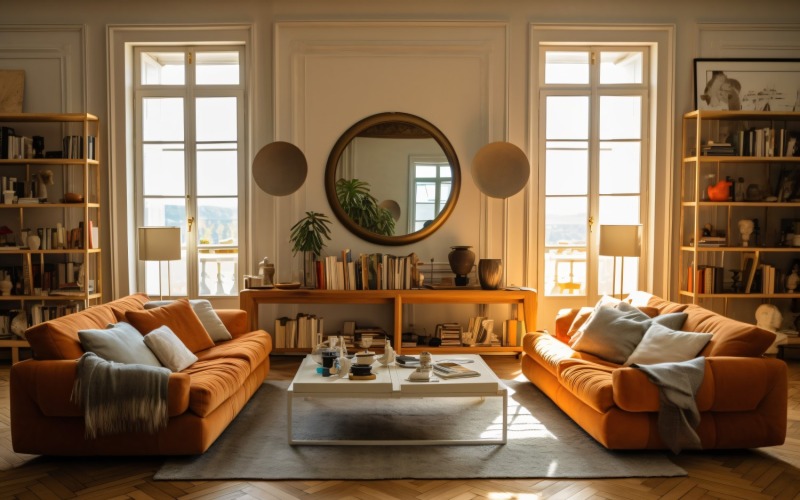 A arte da vida italiana Projetos opulentos de salas de estar 515