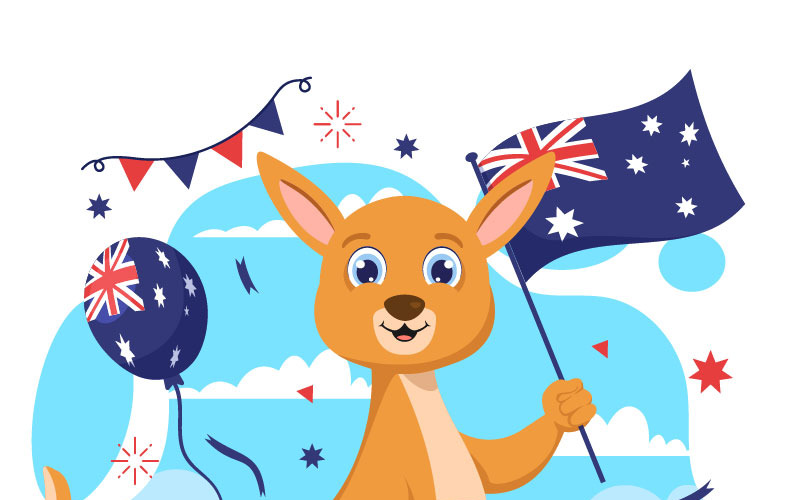 17 feliz día de australia ilustración vectorial