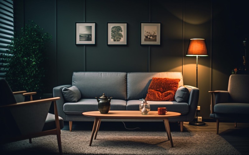 Italiensk chic fängslande vardagsrumsinredning 523