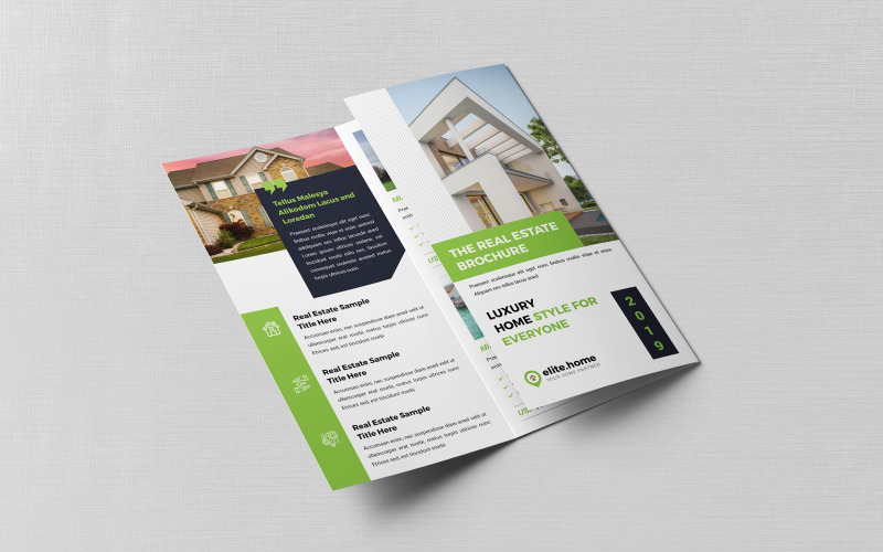 Modello di brochure a tre ante immobiliare