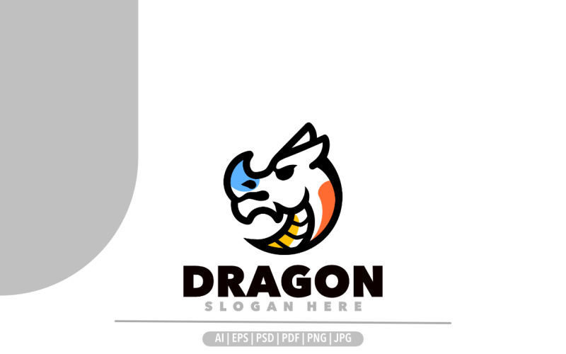 Design de logotipo do símbolo da linha do dragão