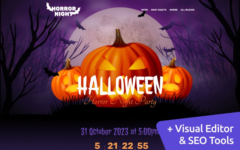 Événement d'Halloween Conception de site Web MotoCMS