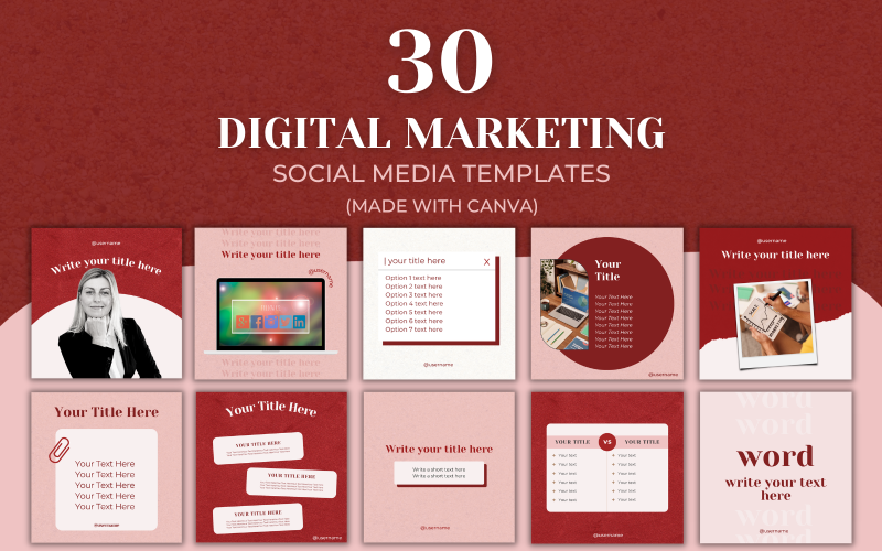30 个优质社交媒体数字营销 Canva 模板