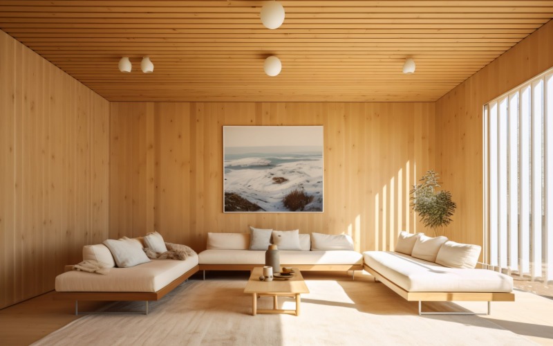 Interiores luxuosos de sala de estar com toque italiano 693