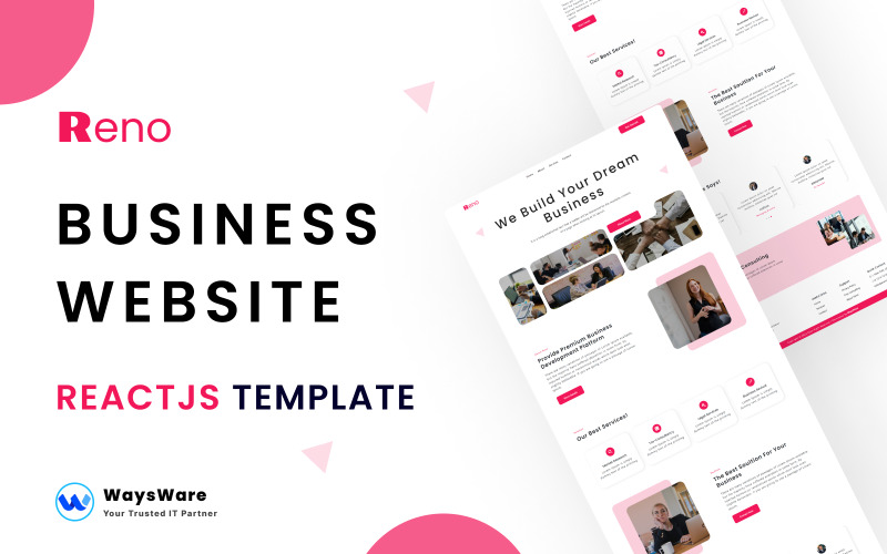 Reno - Modèle de site Web d'entreprise ReactJS
