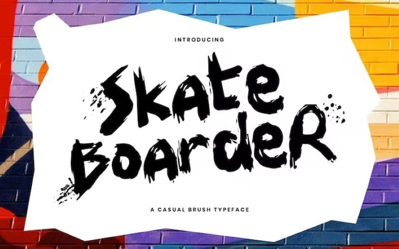 Skateboarder: caratteri tipografici a pennello divertenti e casual