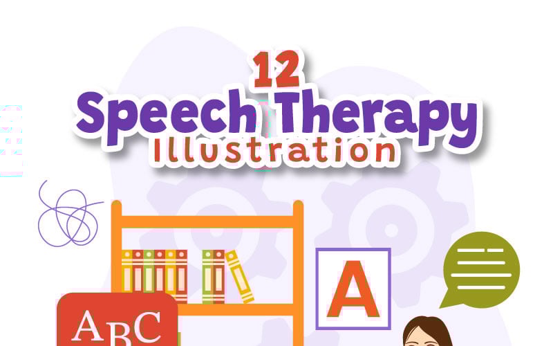 12 Speech Therapy Vector Illustration