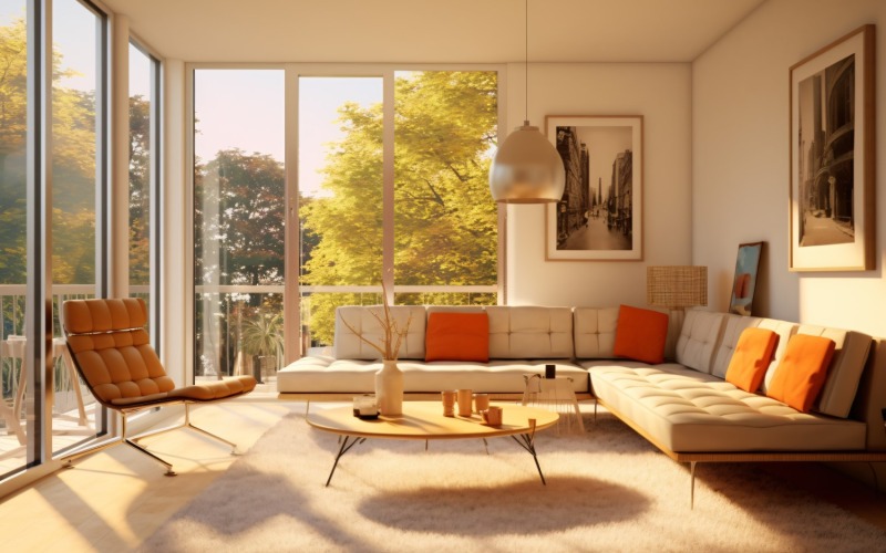 Italiaans chic boeiend woonkamerinterieur 736