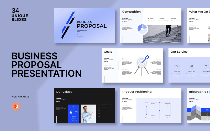 Modelo de PowerPoint de proposta de negócios