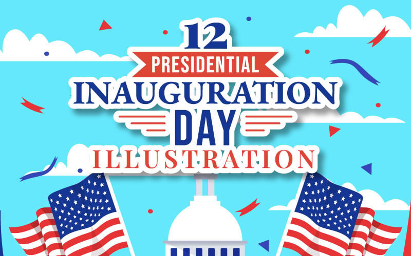 12 Amerikaanse presidentiële inauguratiedag illustratie