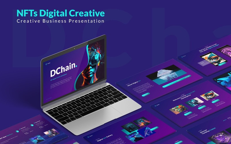 DChain - Modello PowerPoint creativo digitale NFT