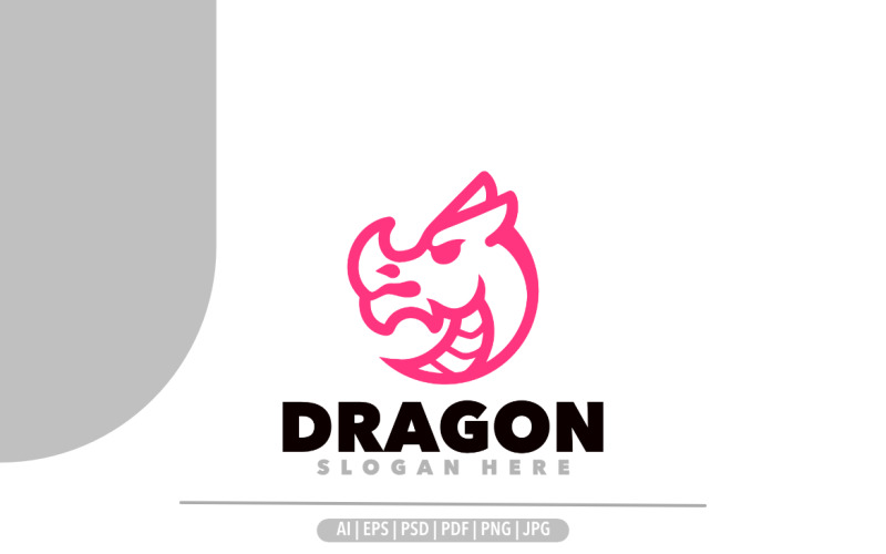 Dragon huvud linje symbol logotyp malldesign