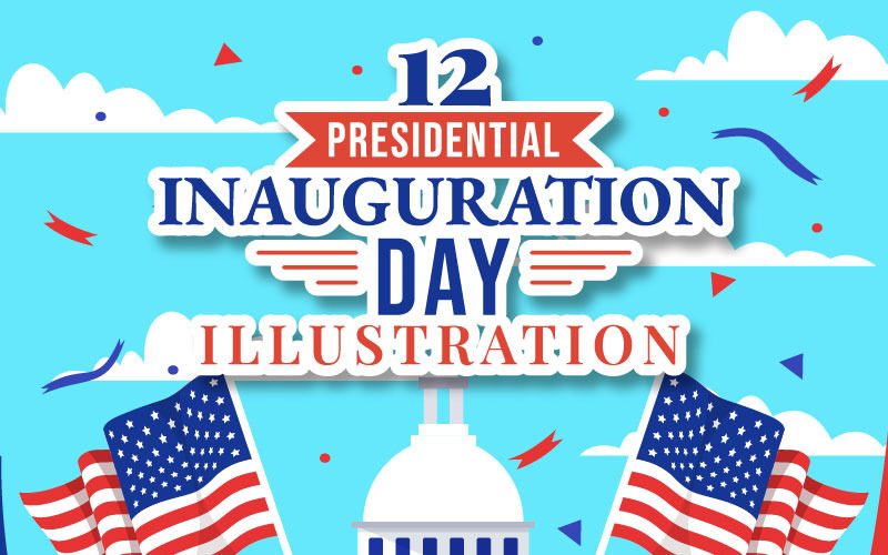 12 Illustrazione del giorno dell'inaugurazione presidenziale degli Stati Uniti