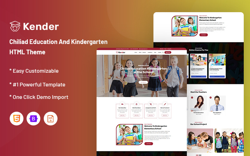 Kender – Szablon strony internetowej dla edukacji i przedszkoli Chiliad