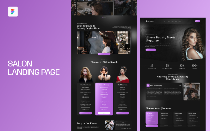 Šablona vstupní stránky salonu