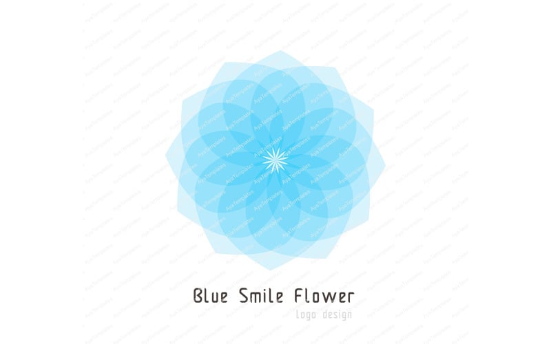 Blue Smile Flower Logo Design