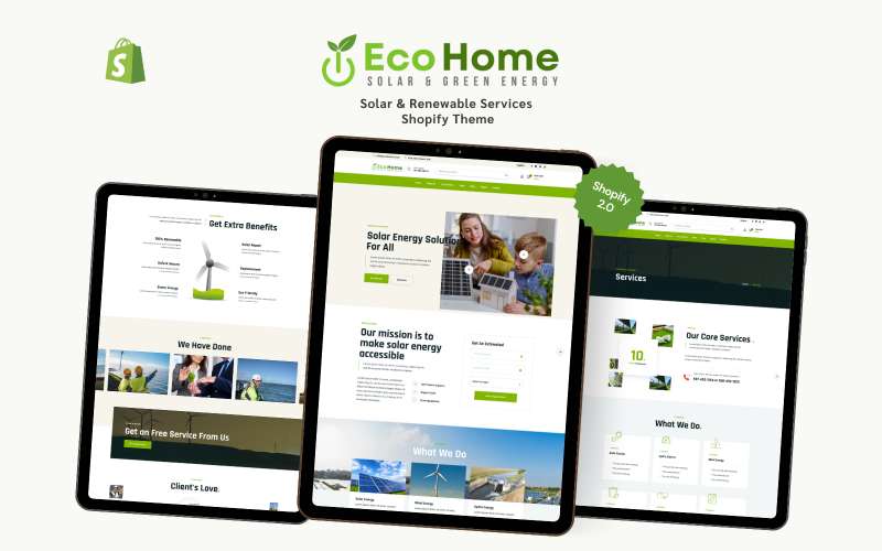 Eco Home - Solar & Renewable Energy Shopify Theme