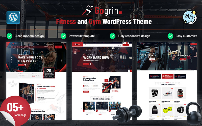 Gogrin - Šablona WordPressu pro posilovnu a fitness