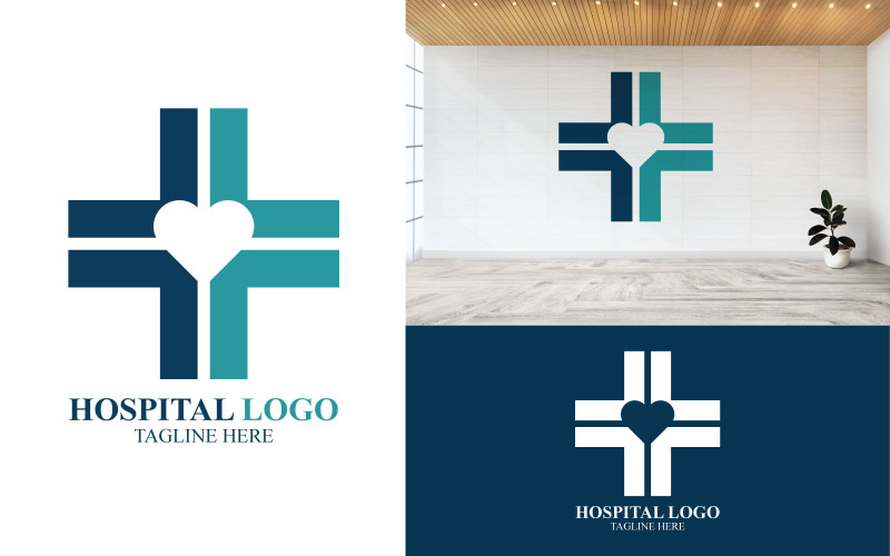 Modelo simples de logotipo de hospital