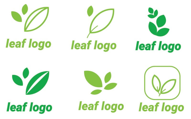 Pack de logos de feuilles en vert et perroquet