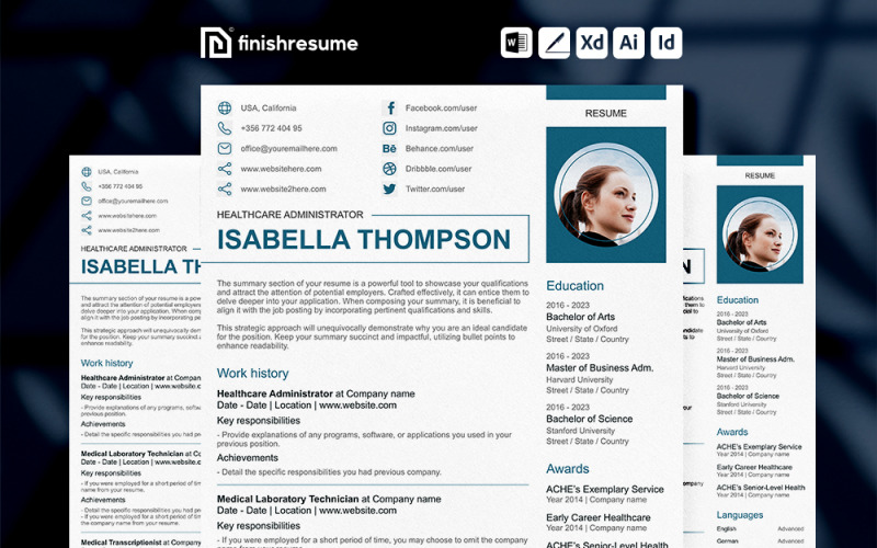 Szablon CV administratora opieki zdrowotnej | Zakończ CV