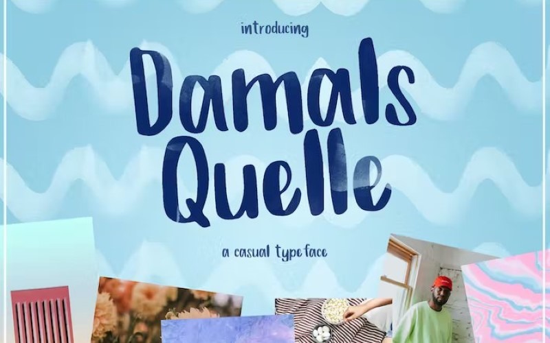 Damals Quelle - A Casual Typsnitt Teckensnitt