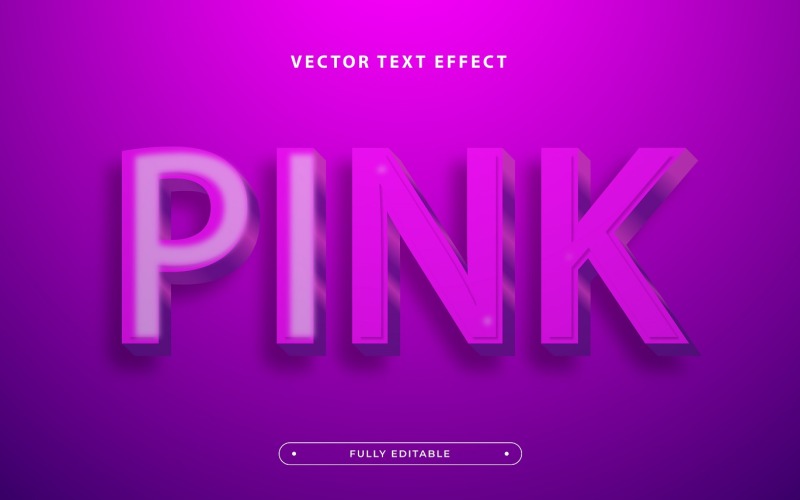 Diseño de efecto de texto rosa 3d. diseño de texto moderno. efecto de texto totalmente editable.