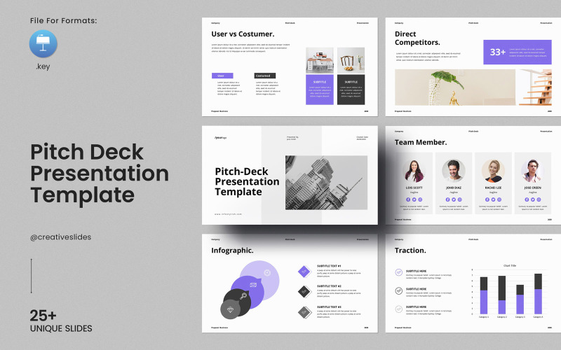 Layout der Pitch-Deck-Keynote-Präsentation