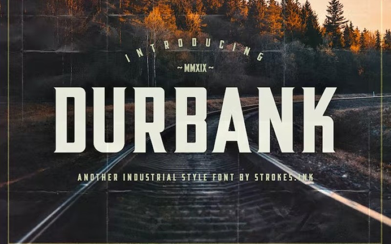 Шрифт Durbank - Шрифт у промисловому стилі ретро