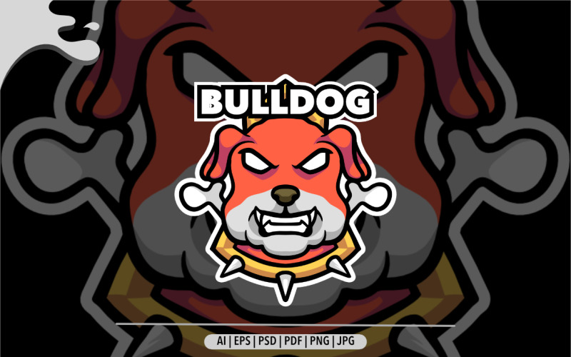 Bulldog maskot logotyp för spel och sport design