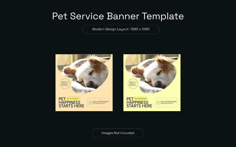 Dierenverzorging service promotie sociale media Instagram postbannersjabloon