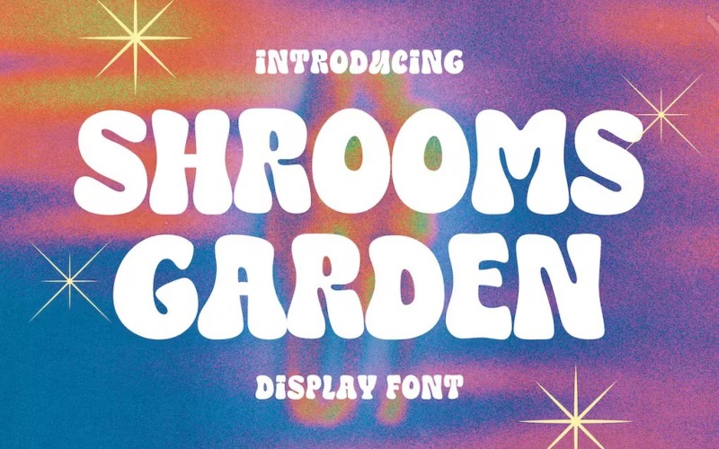 Jardín de hongos - Fuentes de visualización retro