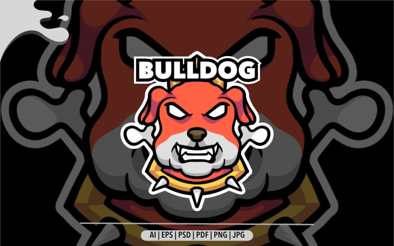Logo de mascotte Bulldog pour le design de jeu et de sport