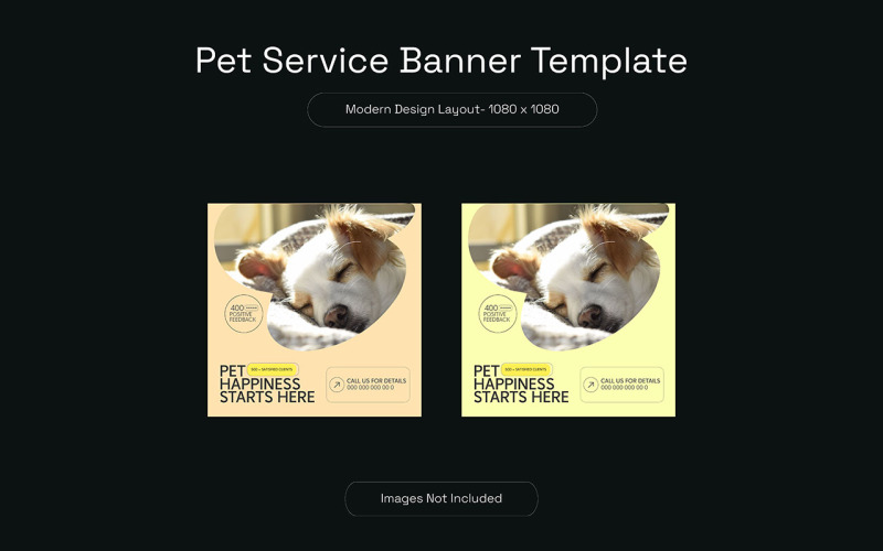 Pet care service promotion social media Instagram post banner template