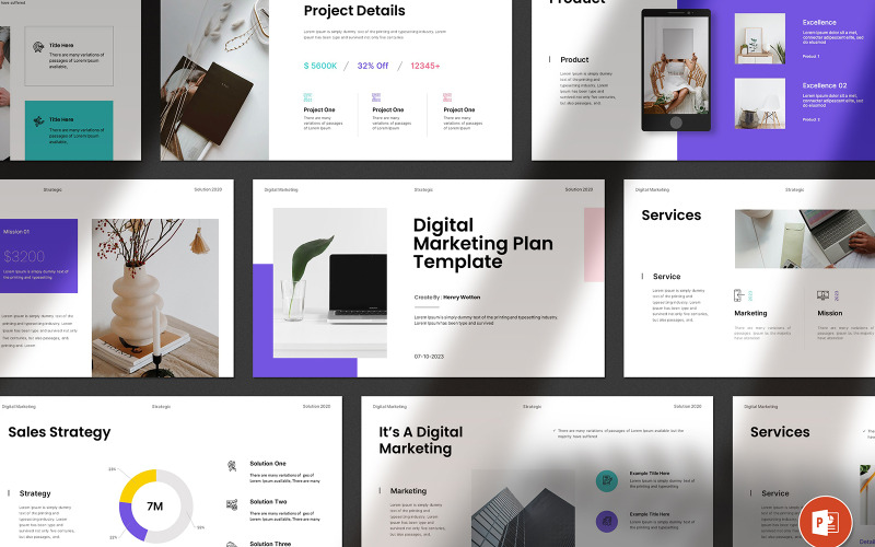 Plan de marketing numérique Powerpoint
