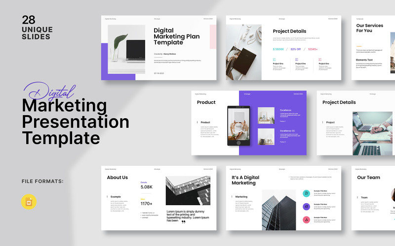 Plan marketingu cyfrowego Googleslide
